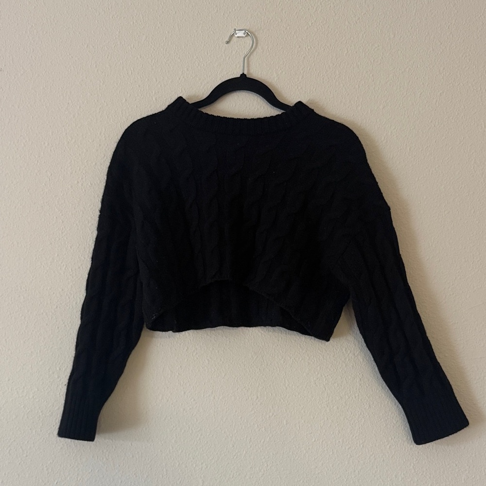 Aritzia Black Cable Knit Sweater